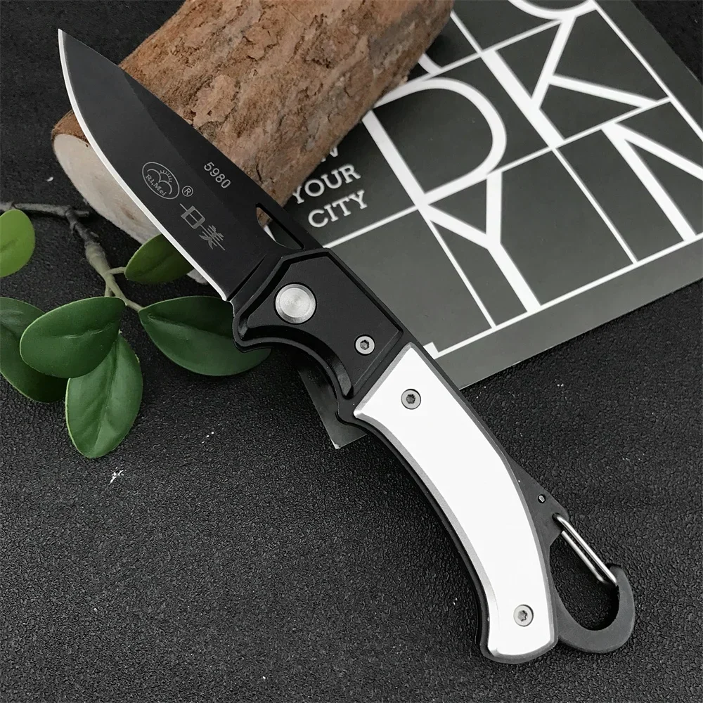 Folding Knife RIMEI 5980 High Quality 5Cr13Mov Blade Aluminum Alloy Handle Outdoor EDC Survival Camping Hunting Cutting Tool