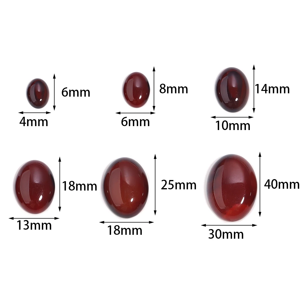 2/5/10 Stück DC Naturstein Cabochon Oval Flatback Spacer Stein Cabochon Perlen für Schmuckherstellung DIY Ring Halskette Zubehör – Detail 1