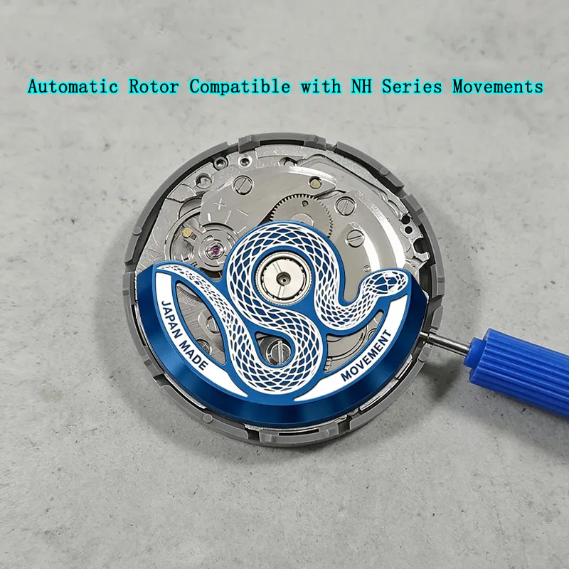 Snake Hollow Engraved Automatic Rotor Fit for NH34 NH35 NH36 NH38 NH39 4R 6R Movement Watch Mod Replacement Rotor Repair Parts