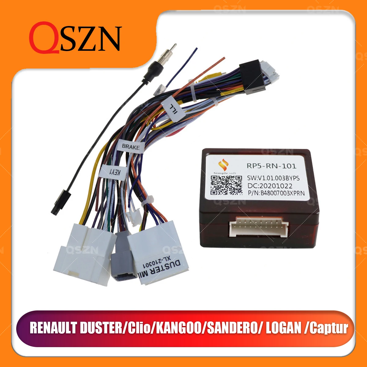 

QSZN Canbus Box For RENAULT DUSTER/Clio/KANGOO/SANDERO/ LOGAN /Captur Wiring Harness Power Cable Android Car radio Multimedia