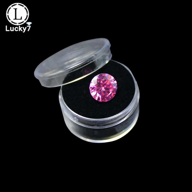 10 unids/lote caja redonda transparente de diamantes de imitación cuentas de plástico caja de joyería caja de almacenamiento organizador de embalaje de gemas