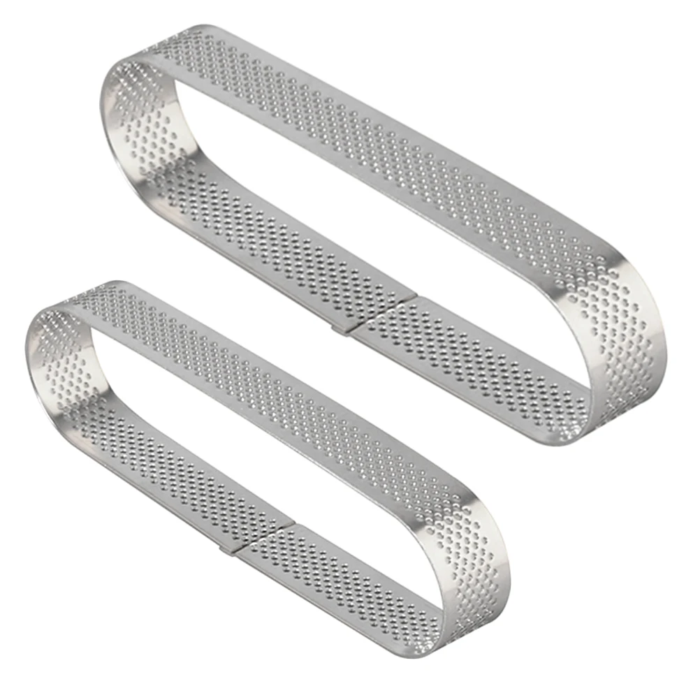 

2 pcs Oval Cake Mold 9.4Cm 11.9Cm Stainless Steel Baking Pan Tartlet Mousse Ring Tiramisu Cutter Cheesecake Dessert Tray