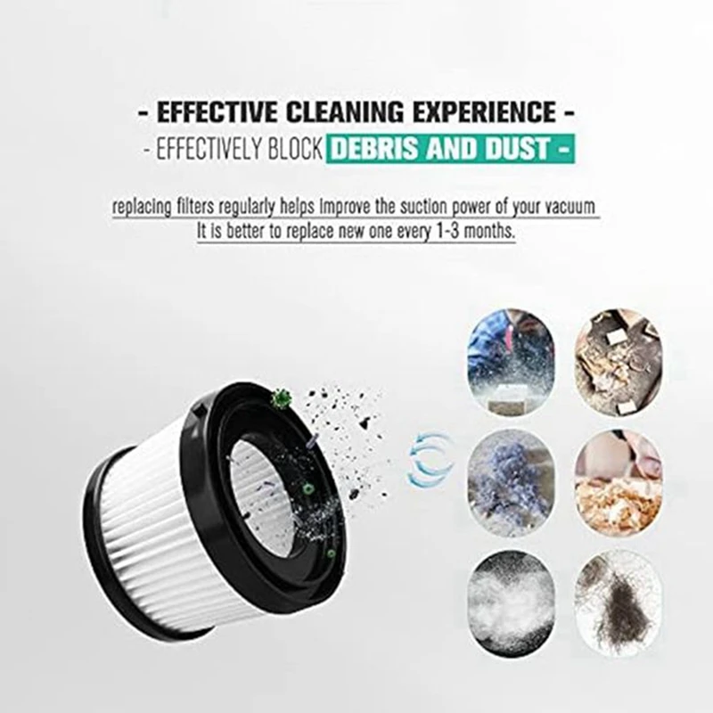 فلتر فراغي محمول باليد من HEPA ، 8 مرشحات بغطاء فوم ، فرشاة واحدة متينة ، DCV5011H ، 4 عبوات ، DCV501HB