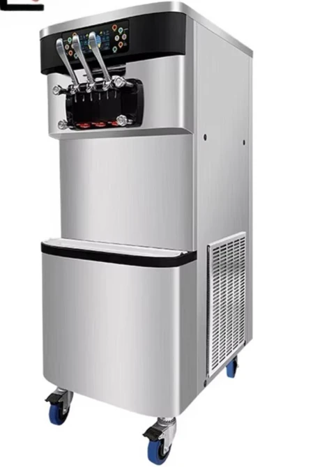 Commercial 32-38L/H Big Size Continuous 3 Flavor Soft Serve Ice Cream Making Machine for Snack Shops Stores