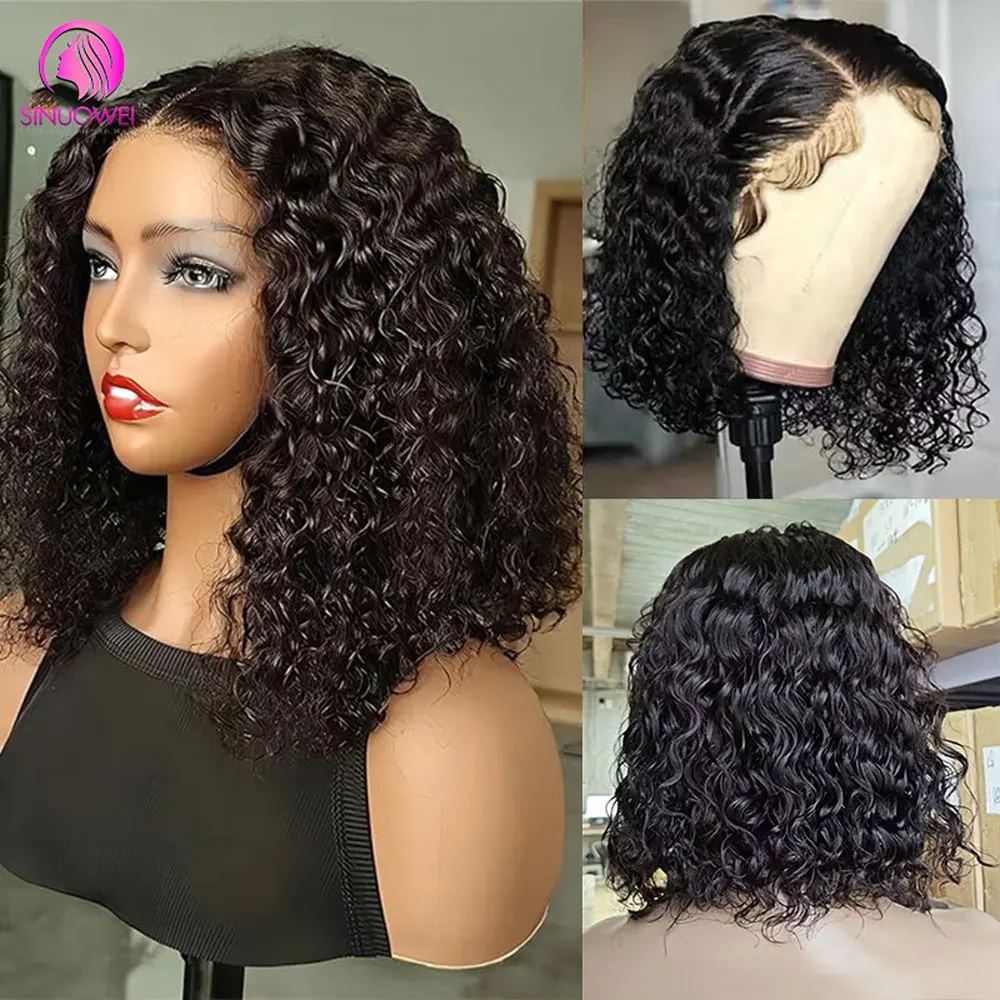 

Water Wave Short Curly Bob Wig 5x1 Lace Closure Wig 13x4 Transparent Lace Front Human Hair Wigs Pre Cut Lace Wigs for Women