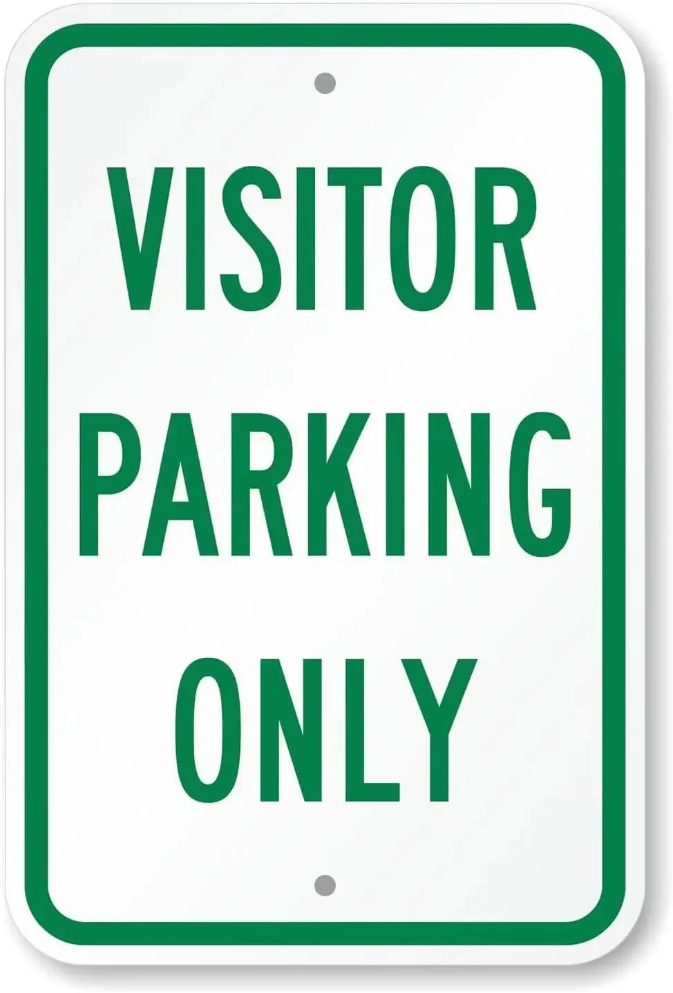 New Metal Sign Basics  Visitor Parking Only Sign,Engineer Grade Material, Green and White-aluminum