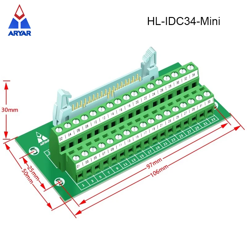 IDC34 IDC Calbe IDC34 Turn Terminal Block Breakout Board IDC40 Data Cable