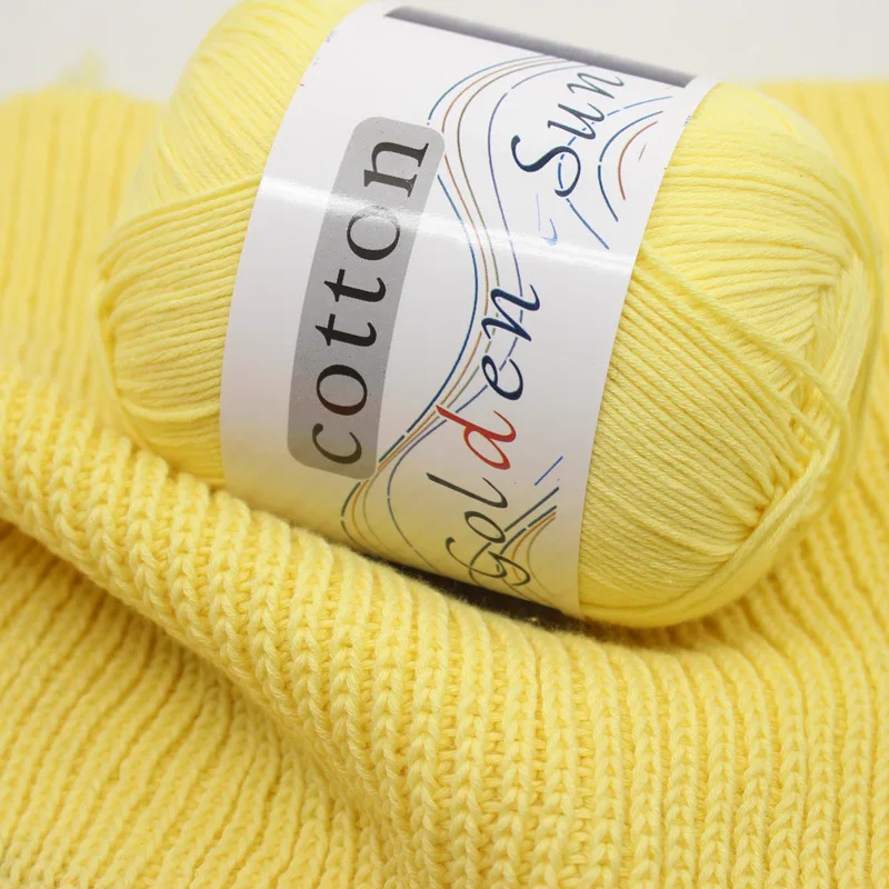 1Pcs 50g Natural 100% Cotton Soft Baby Knitting Yarn Anti-Pilling for Hand Knitting Crochet Yarn