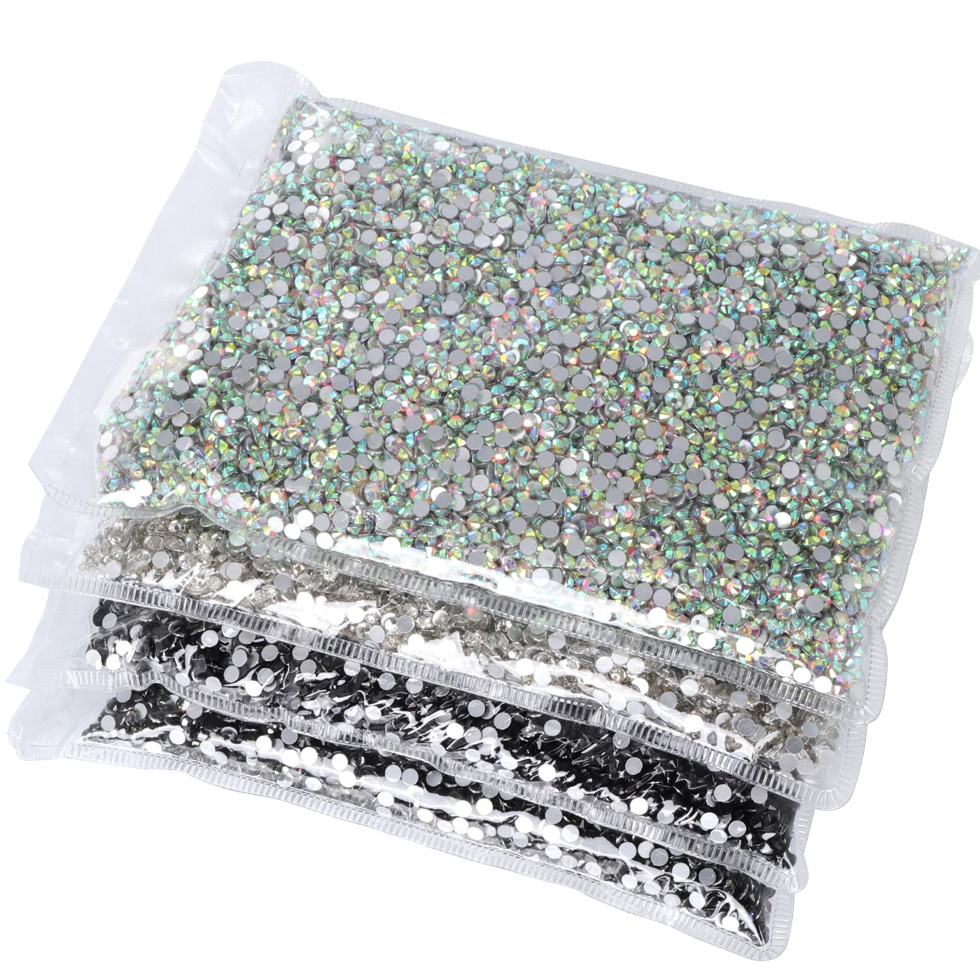 SS3-SS60 حزمة السائبة بالجملة أعلى جودة الزجاج الكريستال AB الزجاج ستراس لتقوم بها بنفسك الفن مسمار أحجار الراين غير الإصلاح