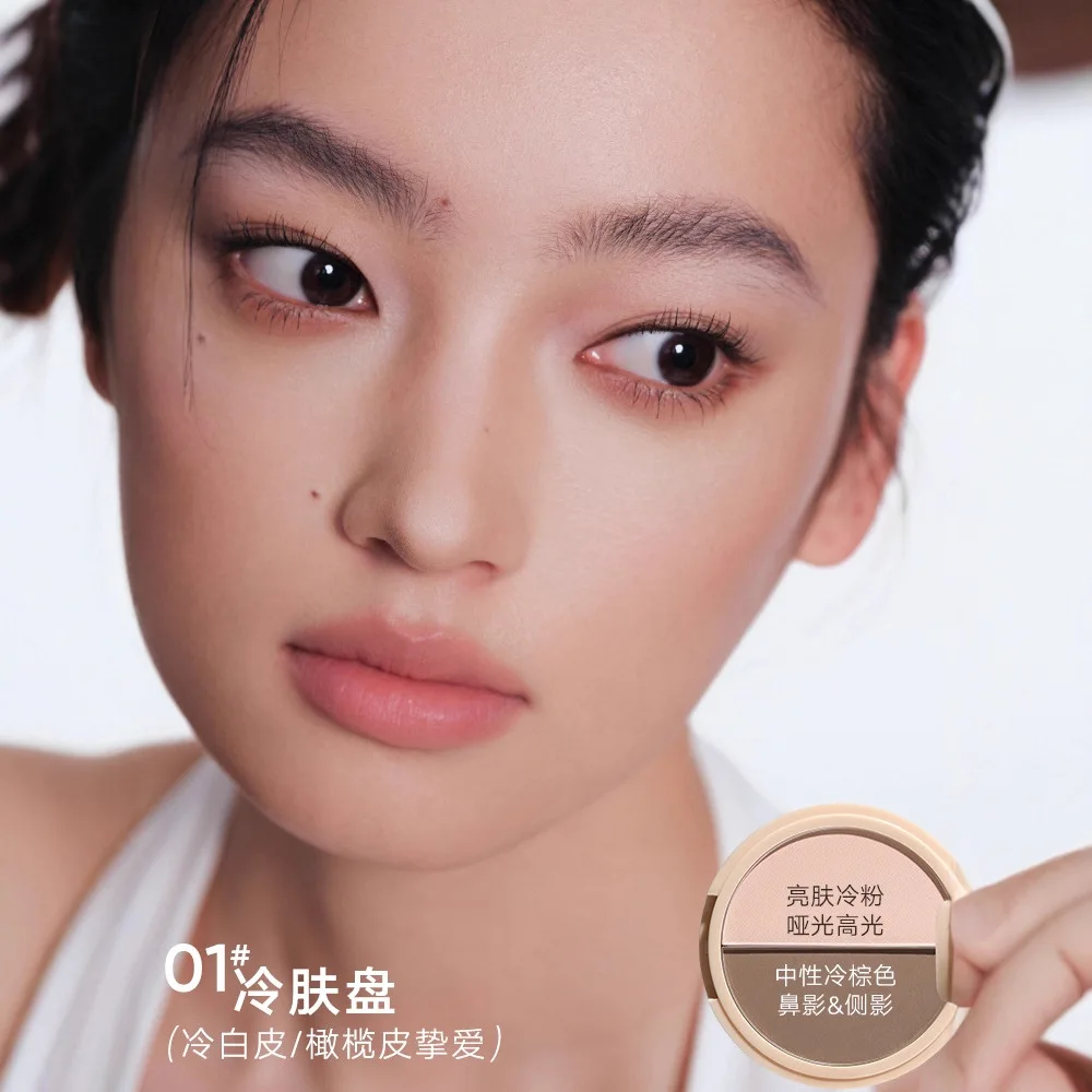 Judydoll 2 สี Highlight Repair Volume Matte Face Shadow Powder Highlighter Matte ธรรมชาติ 100% Original แต่งหน้าเครื่องสําอาง