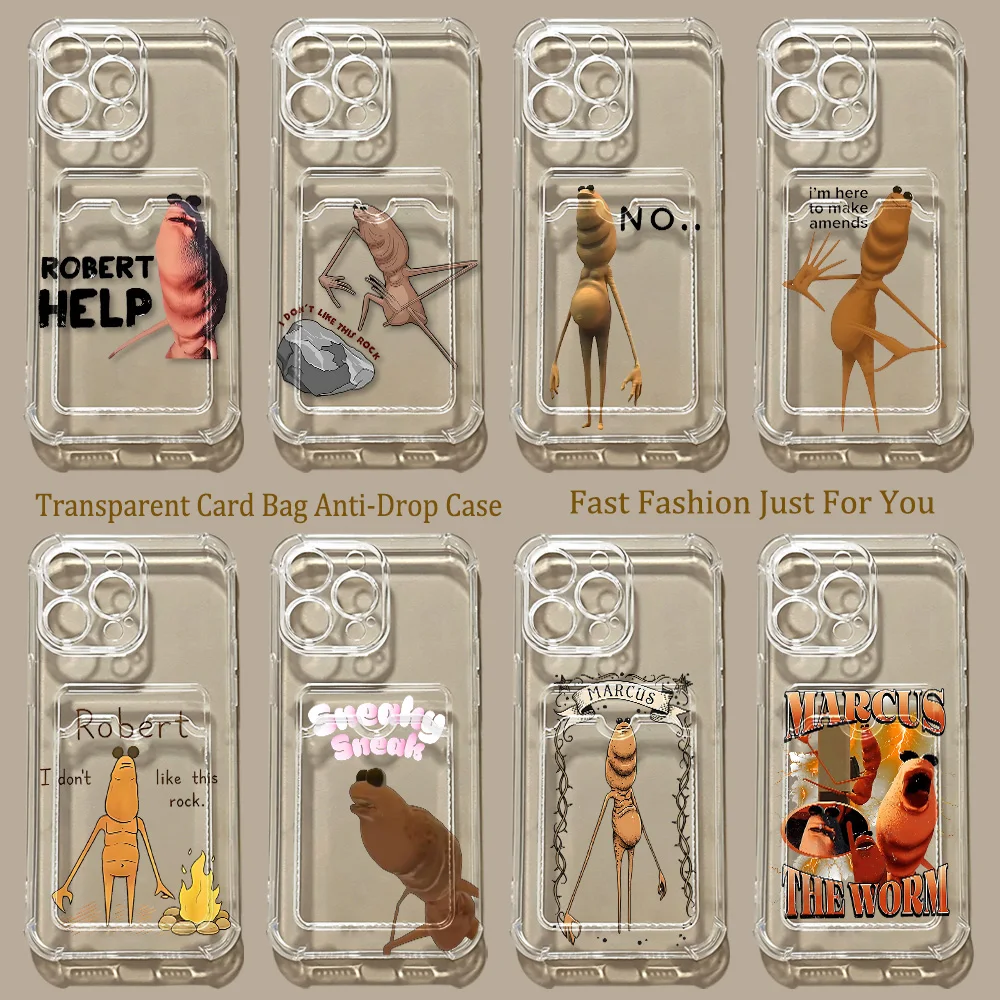 NEW Funny Marcus WormS Card Hold Phone Case For Samsung Galaxy S26 S25 S24 S23 S22 S21 S20 FE Edge Plus Ultra M33 M53 M54 5G