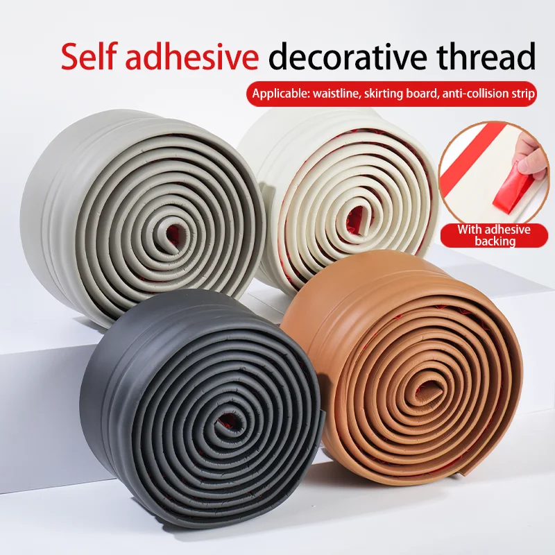 6-Meter Three-Dimensional Self-Adhesive Skirting Board - Easy to Install Without Tools, Wall Pasting Wall Corner Lines