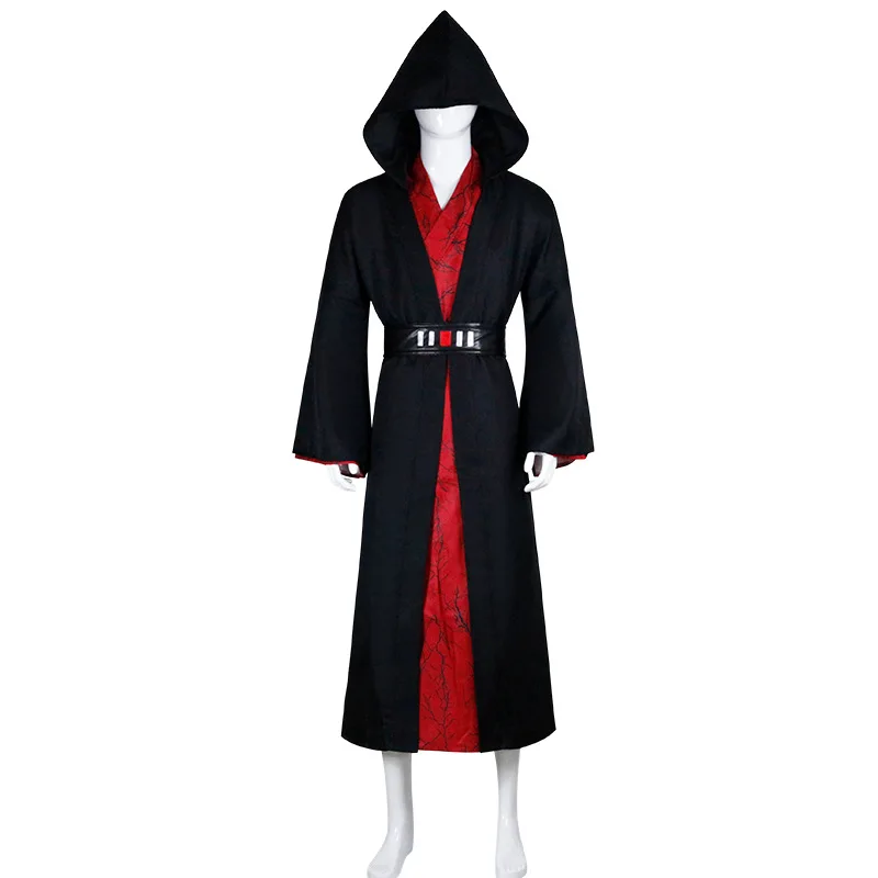 Sheev Palpatine Darth Sidious Hooded Cloak Black Robe Cosplay Costume Halloween Masquerade Carnival Party Outfits for Men