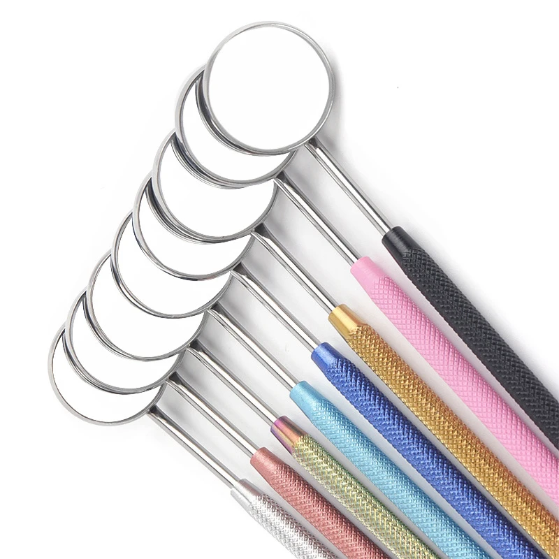 1/5 Pcs Dental Laboratory Detachable Stainless Steel Oral Mirror Reflective Mirror Dental Mirror Eyelash Beautifying Mirror