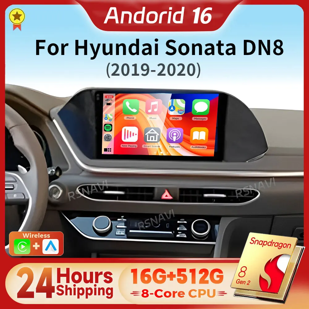 Radio Multimedia para Auto Android 16 con Carplay, WIFI+4G para Hyundai Sonata DN8 2019 2020, Autoradio Estéreo, Envío en 24 horas