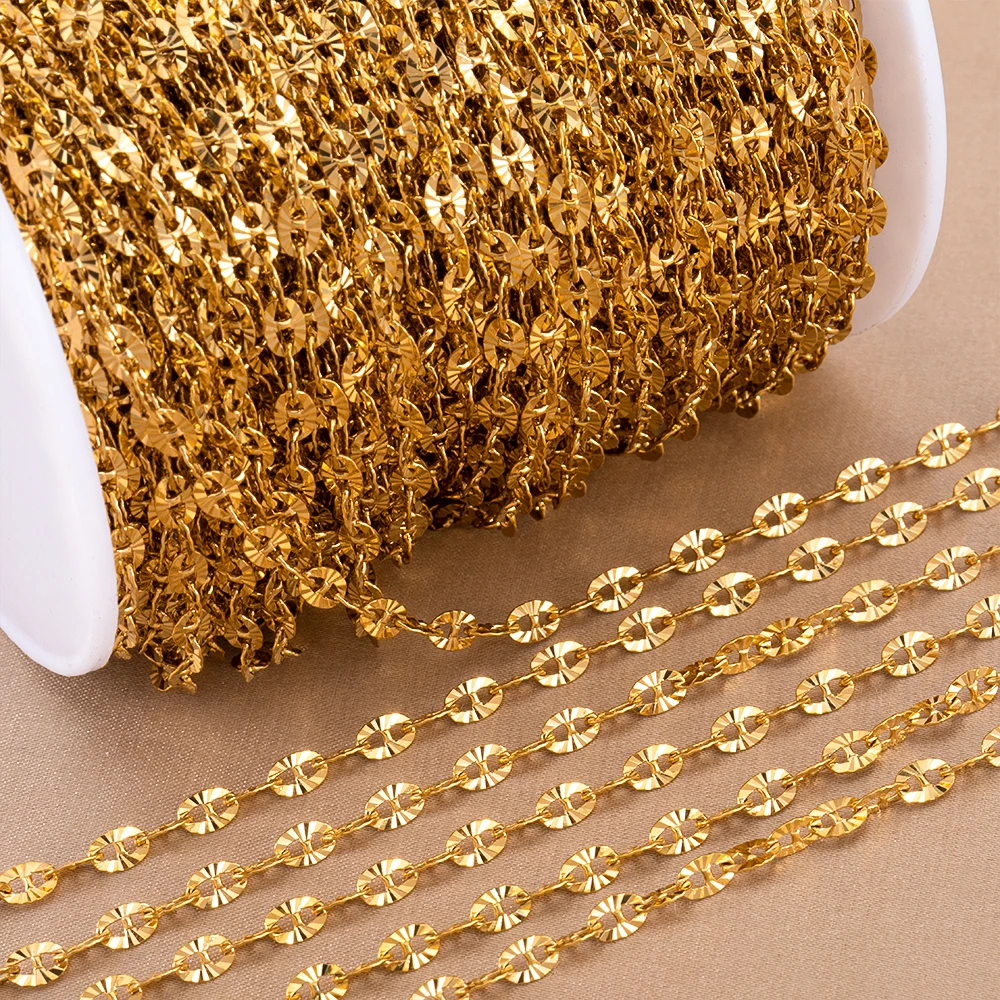 Kein Verblassen, 1 Meter, radiale Linie, Sonnenform, geprägte Kette, Edelstahl, Sonnenblumenkette, Schmuckherstellung, DIY-Halskette, Armband, Versorgung – Detail 5
