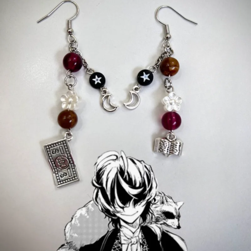 handmade BSD bracelet Edgar Allan Poe Bungou Stray Dogs Inspired Bracelet  and earrings anime Y2k