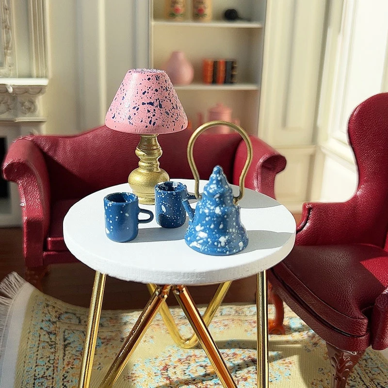 【BS】1/12 ドールハウス シミュレーション テーブルランプ ミニデスクライト モデル ドールハウス リビングルーム 寝室 飾り マイクロホームデコレーション おもちゃ