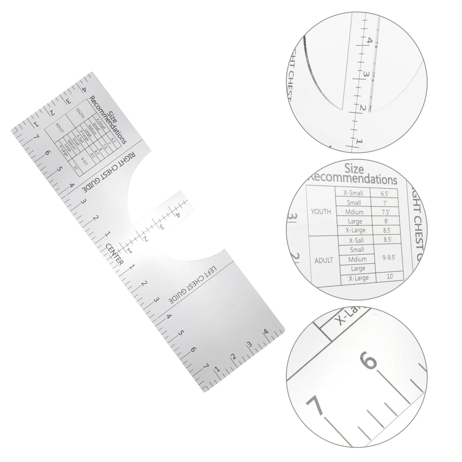 Round Neck Transparent Acrylic T-Shirt Guide Alignment Ruler Tailor Accessories Vinyl Printing Sewing Tool Sewing Accessories
