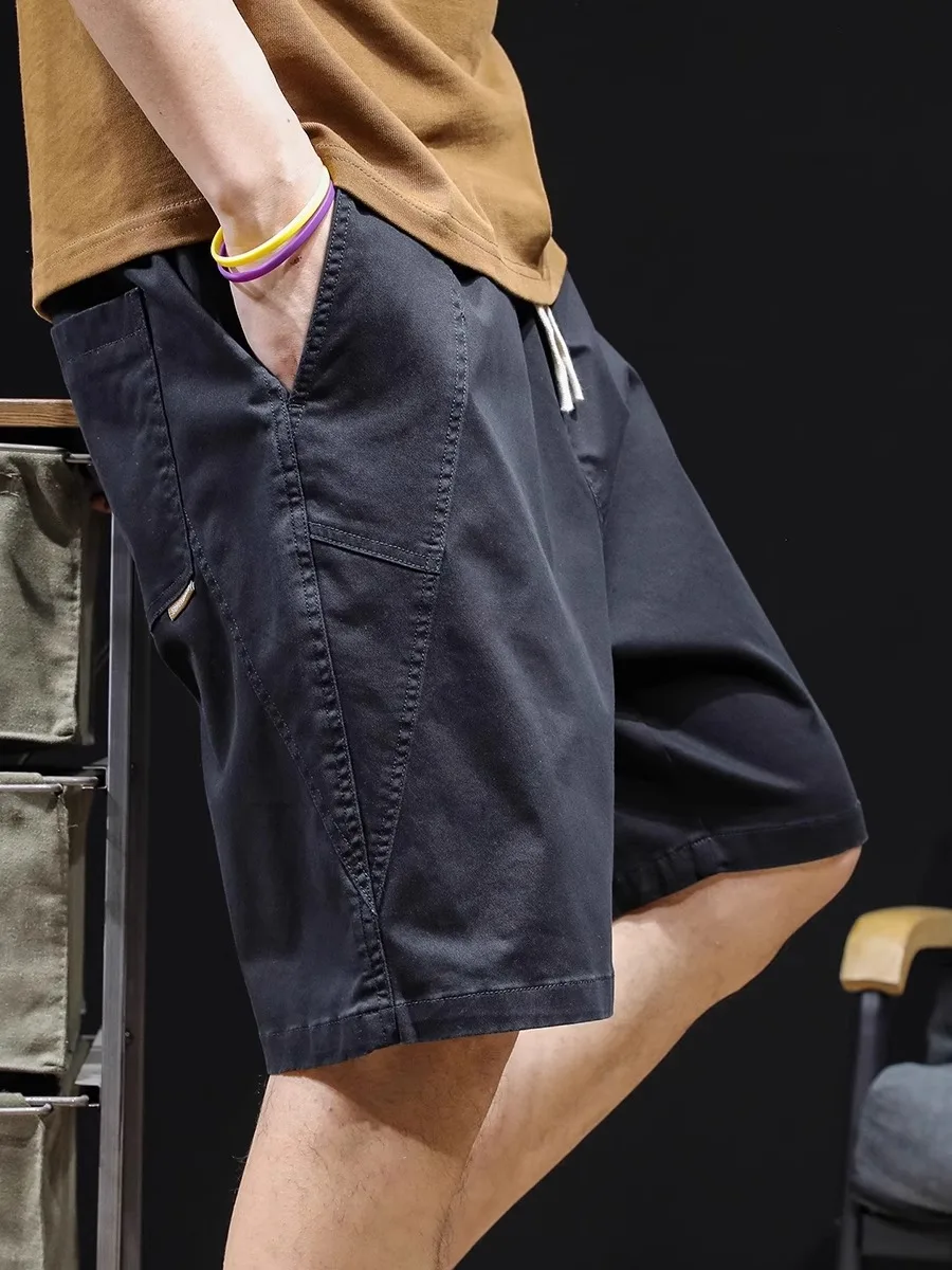 

Loose Fit Men's Workwear orts Pure Cotton Casual Mid-Length Pants Summer Sle Comfortable Breathable Youthful Energy