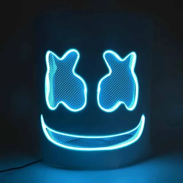 ハロウィン LED DJ マスクリアルなマシュメロマスク通気性ヘルメット