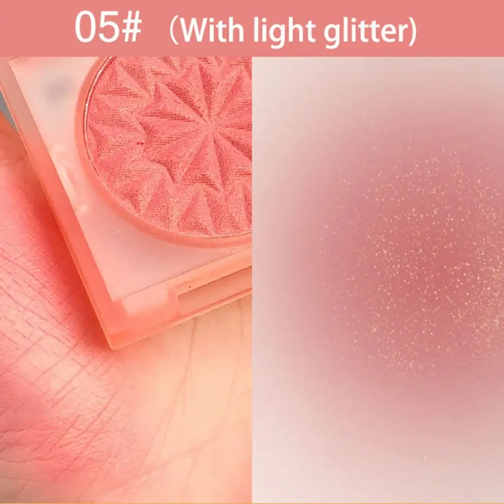 Silky Texture Cheek Tint Shimmer with Light Glitter Matte Blush Cream Shimmer Waterproof Contour Blush Powder Makeup Tool