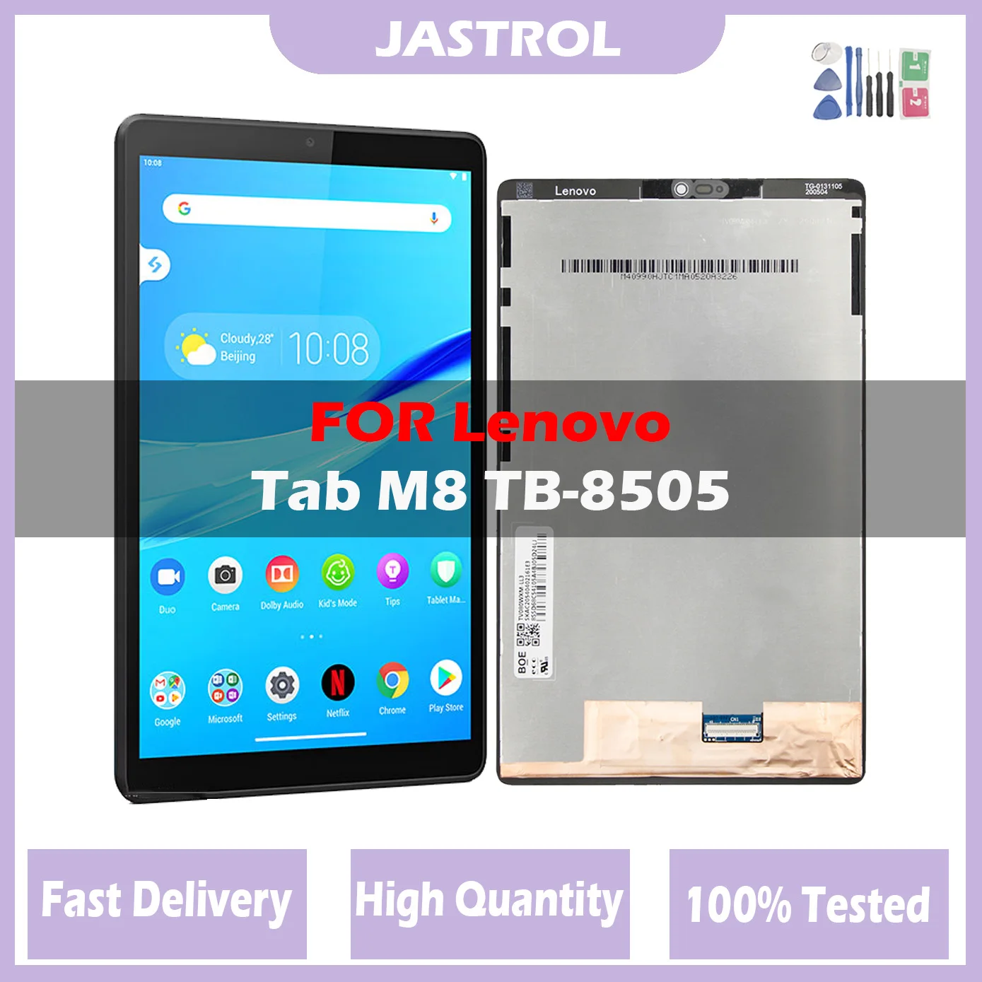 

8,0 "Оригинальный ЖК-дисплей для Lenovo Tab M8 HD PRC, строка TB-8505X TB-8505, ЖК-дисплей с сенсорным экраном и дигитайзером в сборе + инструмент