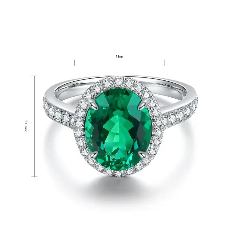 Pirmiana New Arrival 2.59ct Lab Grown Emerald Ring  S925 Silver Jewelry Ring for Women