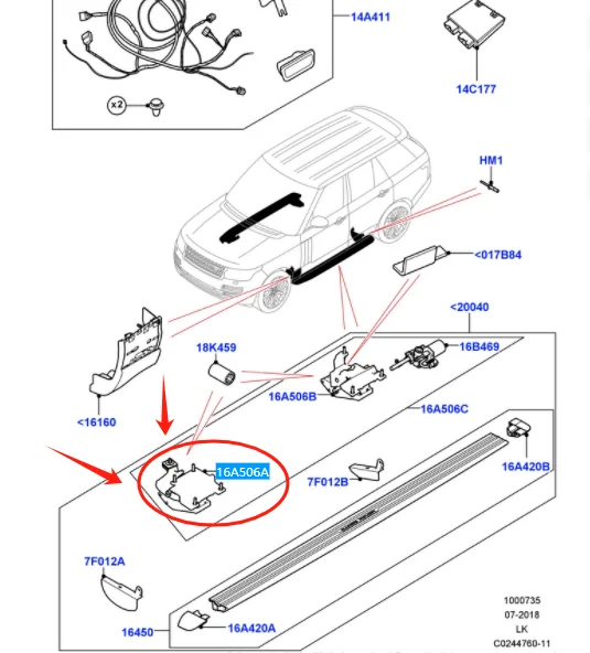 VPLGP0137 Front Left Side Step Bracket for Land Rover Range Rover L405 2013-2021