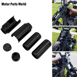 Motorcycle Aluminum Black Front Fork Cover Set Tube Cap Kit For Harley Softail Breakout FXBR FXBRS 2018-2025