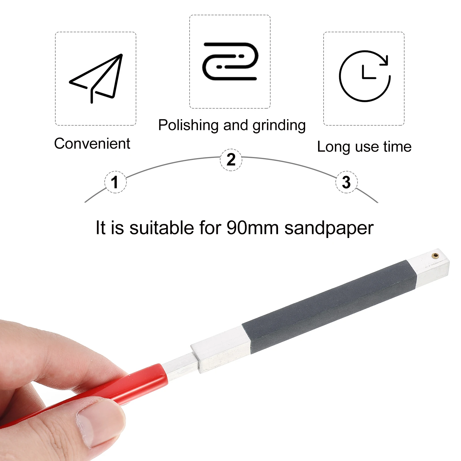 

S paper Stick Plastic Clamp Tool for Plastic S paper Clamp Polishing Grinding 90mm Durable S paper Holder Reusable