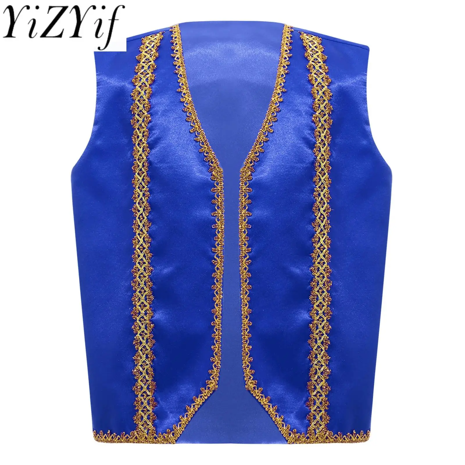 Ragazzi Halloween Arabian Prince Vest gilet Cosplay Kids Theme Party Masquerade Festival Roleplay Stage Performance Costume