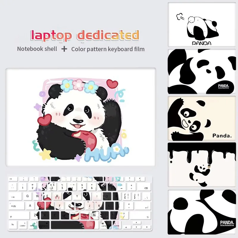 DIY Panda Laptop Case Sleeve Hard Shell Silicone keyboard Cover film For Macbook Air A2681 A2338 Pro A2485 A2941Waterproof Case