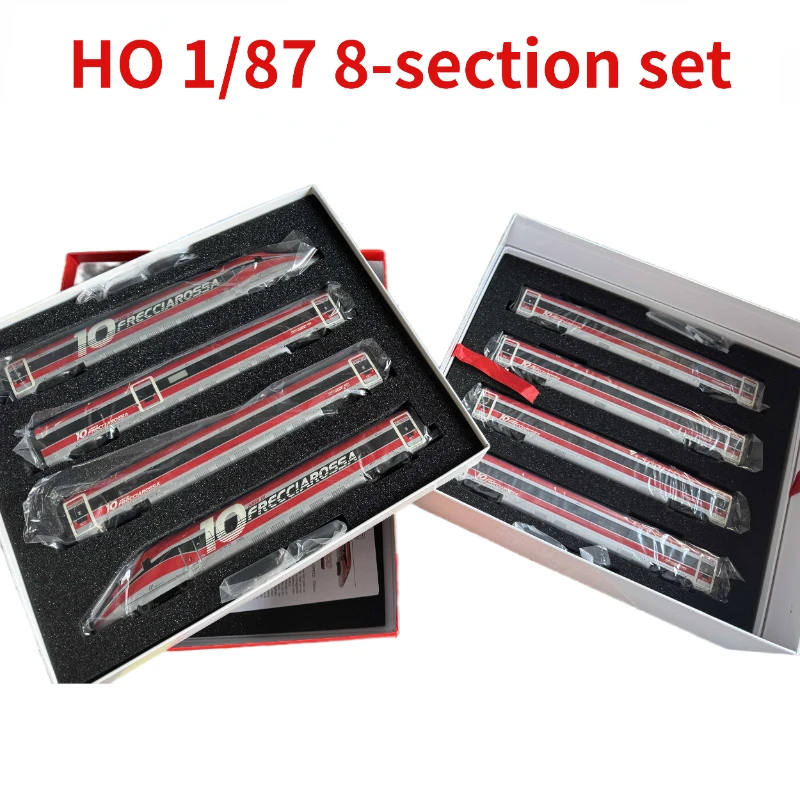 HO 1/87 Train Model Set 70204 Italian Red Arrow High-speed Train Set 8 Original Interior Lights Limited Edition Train Model Toy