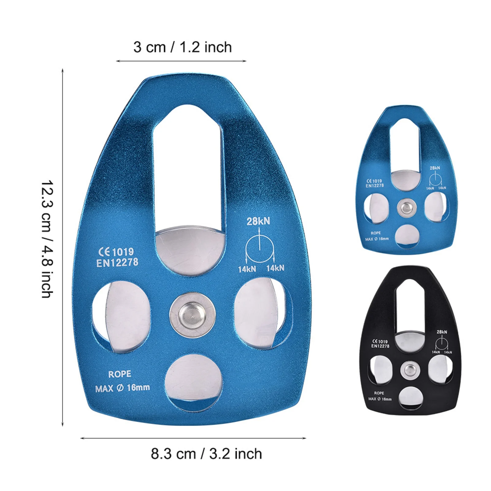 Climbing Pulley Outdoors Climbing 32KN Pulley Single Sheave with Swing Plate Pulley Rope Pulley Swing Plate Pulley