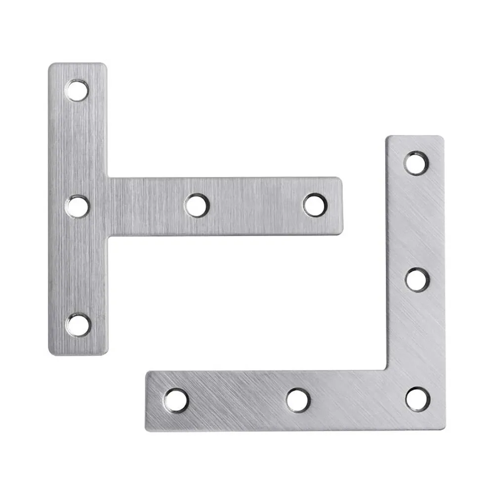 2Pcs Stainless Steel T/L-shaped Furniture Corner Code Angle Iron Bracket 40~120mm Wooden Board Splicing Layer Plate Connector