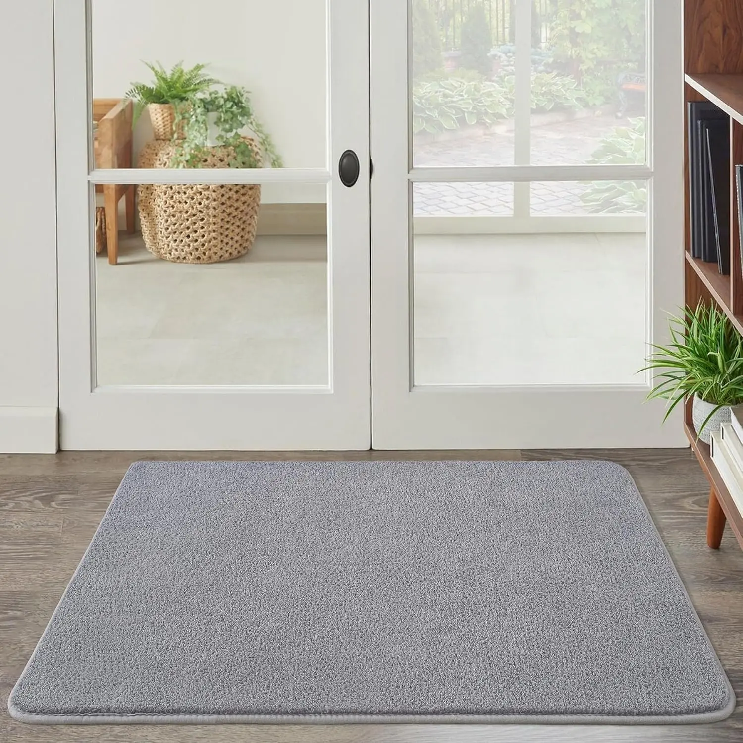 

Комплект из 2 серых ковриков 2x3 для спальни и гостиной, мягкие современные пушистые коврики с низким ворсом для дома