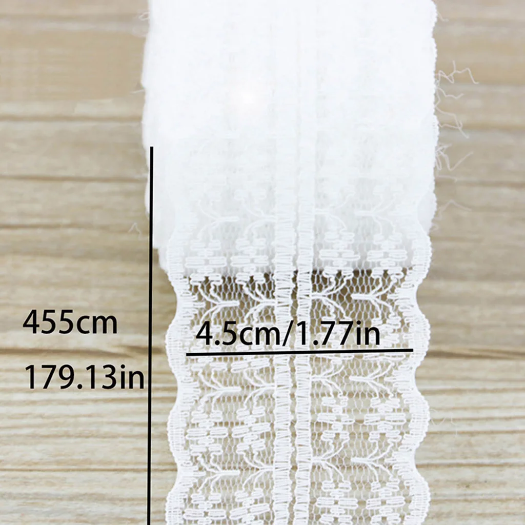 (5 Yards/Roll) 45mm White Lace Fabric Webbing Decoration Lovely Gift Packing Material view 5