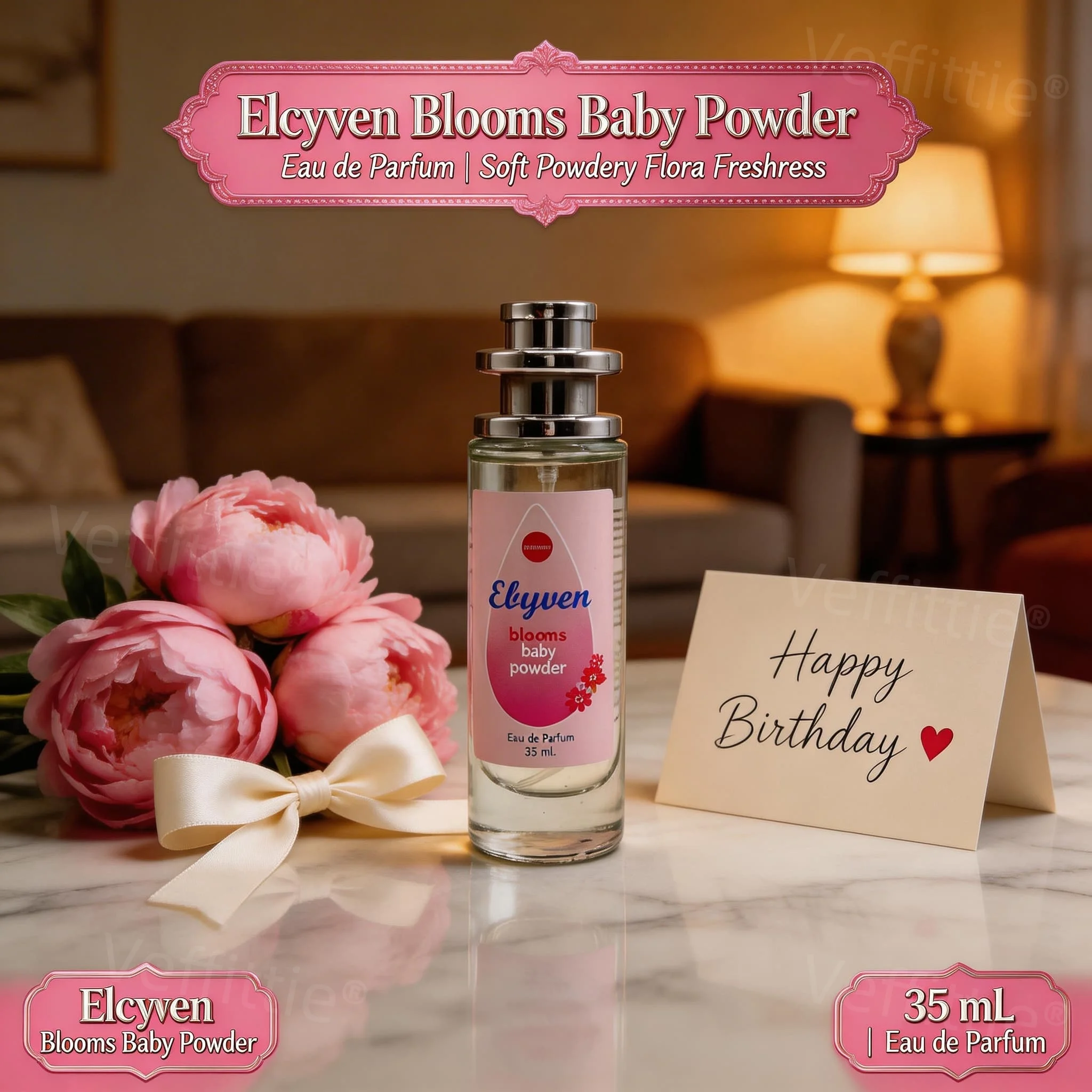 

Gentle Baby Powder Floral EDT 35ml, Long Lasting Sweet Floral Scent, Soft Loungewear, Soothing Accent for Lazy Days Relaxed Pick