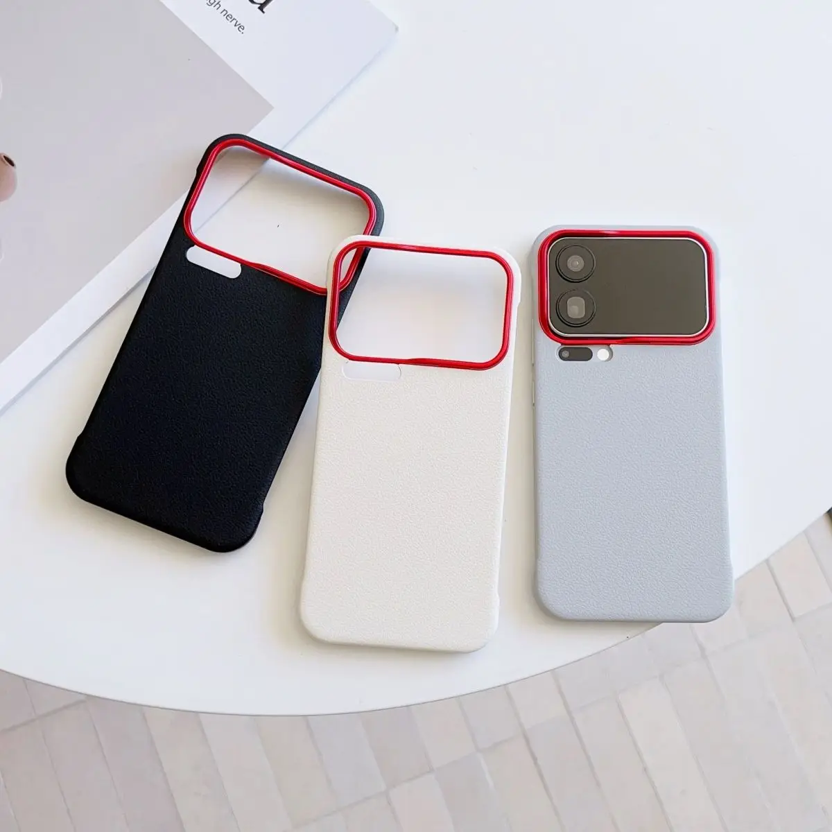 

Luxury Metal Red Ring Magnetic Case For Xiaomi 17 Pro Max Ultra 15 Ultra Slim Bumper Leather Shockproof Hard PC Phone Shell