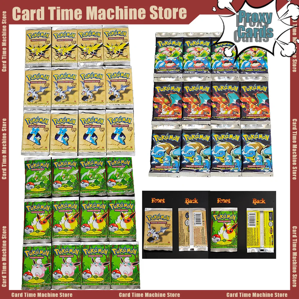 

Коллекционные карты PKM Proxy Cards 1ST Edition Classic Base Jungle Fossil Set, 36 упаковок, полная коллекция, 1 пакет содержит 11 случайных карт PTCG