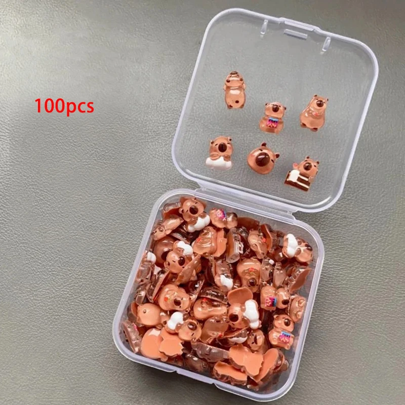 100 قطعة منمنمات كابيبارا الصغيرة ، تماثيل صغيرة على شكل حيوانات حديقة خرافية مكتب منزلي زخرفة منظر طبيعي صغير لتقوم بها بنفسك ديكور حرفي