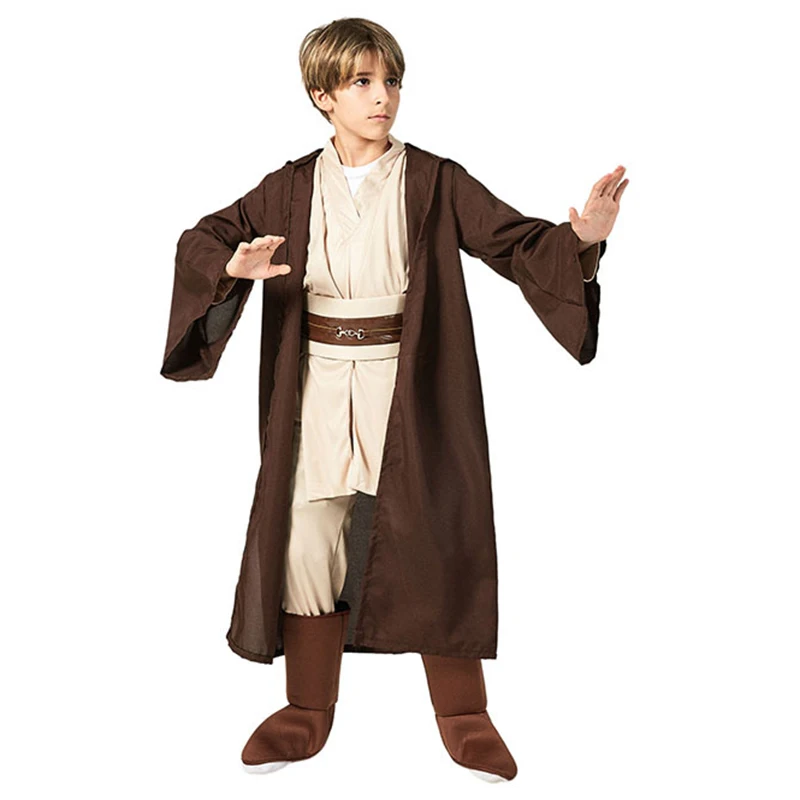 Jedi guerreiro conjunto completo cosplay traje para crianças meninos meninas fantasia vestido jedi manto cosplay halloween carnaval traje para crianças