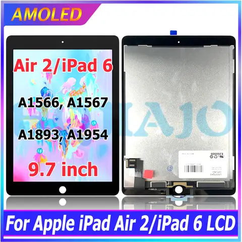 9.7" For Apple iPad 6 Air 2 LCD Display Touch Screen Digitizer Assembly Replacement For iPad 6 A1567 A1566 LCD Panelmbly