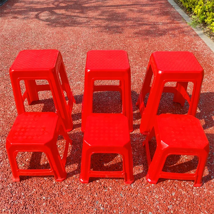 MK627-Household sgabello rosso in plastica