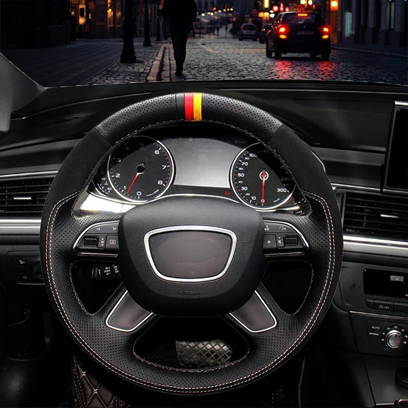 

Custom Car Braid On The Steering Wheel Cover for Audi A3 8V Sportback A4 B8 Avant A6 C7 A8 D4 Q3 8U Q5 8R Q7 4L