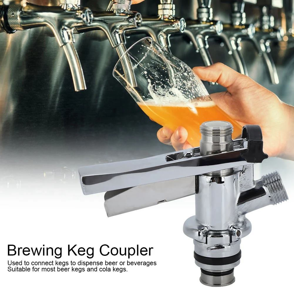 

/8 U Type Stainless Steel Beer Keg Coupler Dispenser Accessory for Home Bar Restaurant Draft Beer Coupler Brewing Keg Coupler