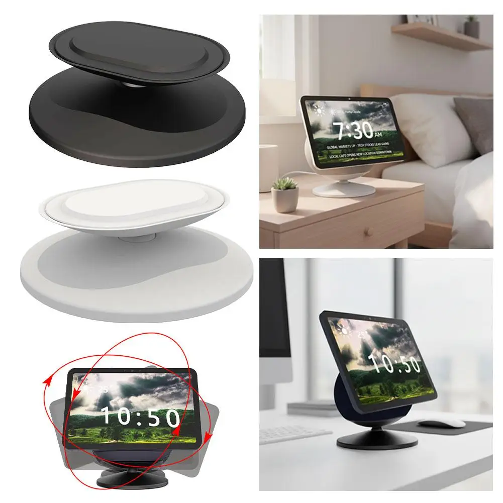 Adjustable Tilted Desktop Stand For Echo Show 11/Show 8 Magnetic Base Anti Slip Silicone Stand, Home Office view 4