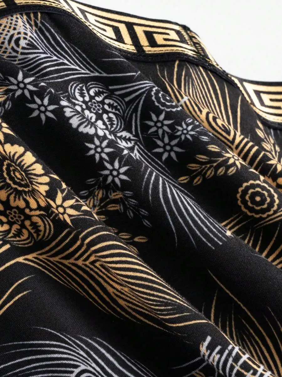 

5 Pcs Mens Fashion Long Boxer Shorts Breathable Thin Underwear Floral Geometric Print