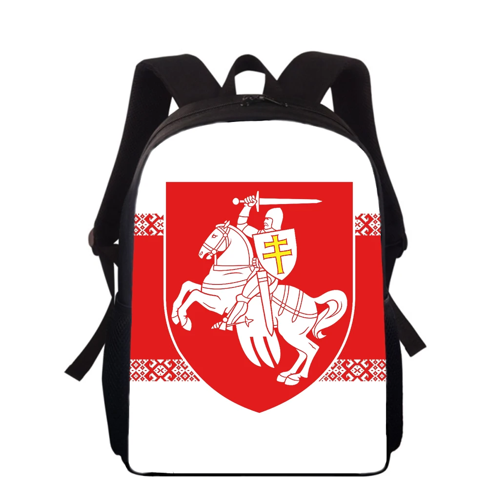 Mochila con estampado 3D de la bandera nacional de Bielorrusia para niños, mochilas escolares de primaria para niños y niñas, mochilas para libros escolares para estudiantes, 16"